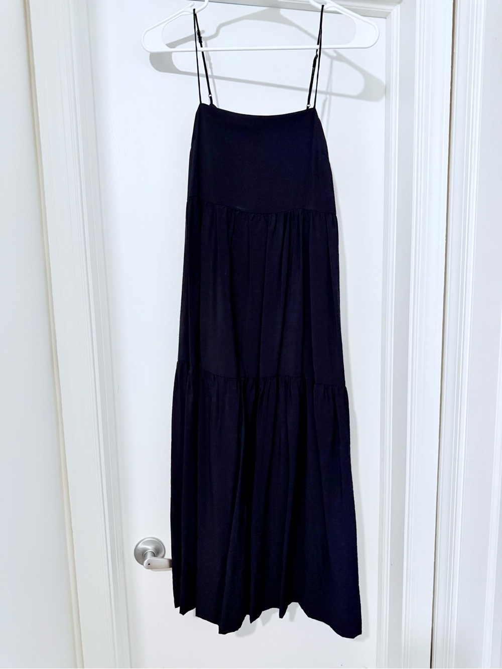 Abercrombie Black Spaghetti-Strap Tiered Midi Dress - Women - Picture 2 of 3